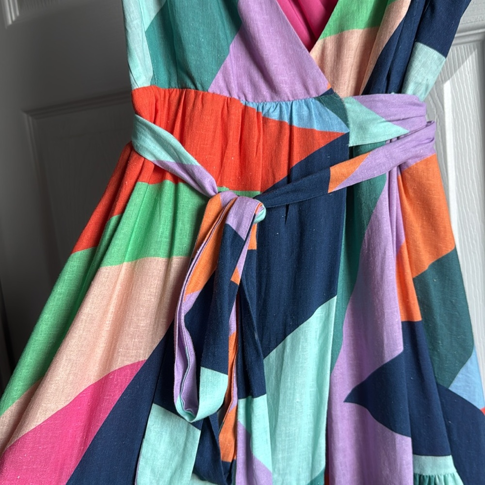 Hutch Multicolor Spaghetti Strap Wrap Dress with Pockets size Medium - Picture 4 of 6